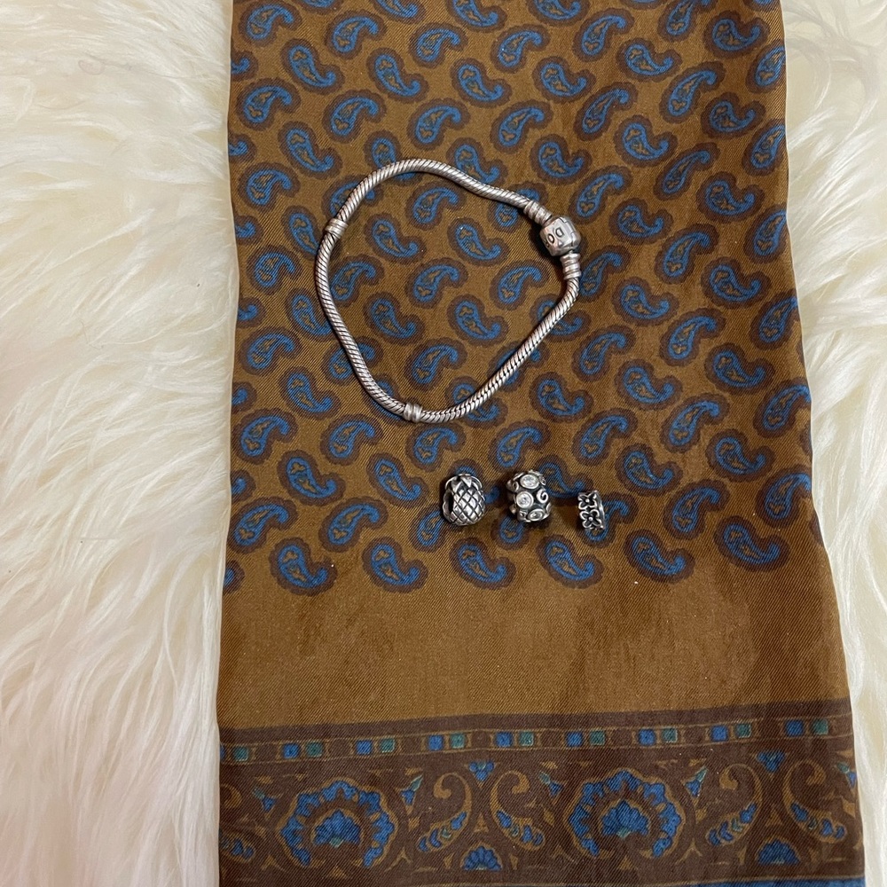 Original Pandora Bracelet with Three Charms